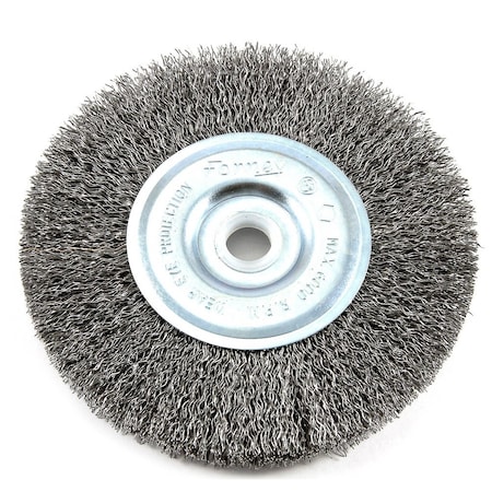 Forney Wire Wheel Crimped, 5 in x .012 in x 1/2 in - 5/8 in Arbor 72741